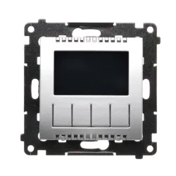 Silver programmable thermostat with display