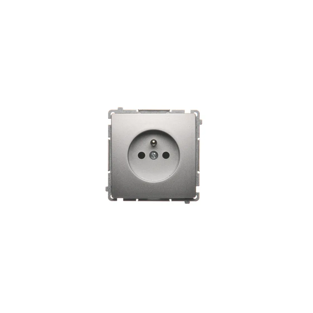 Simon Basic Matte Silver Module Socket