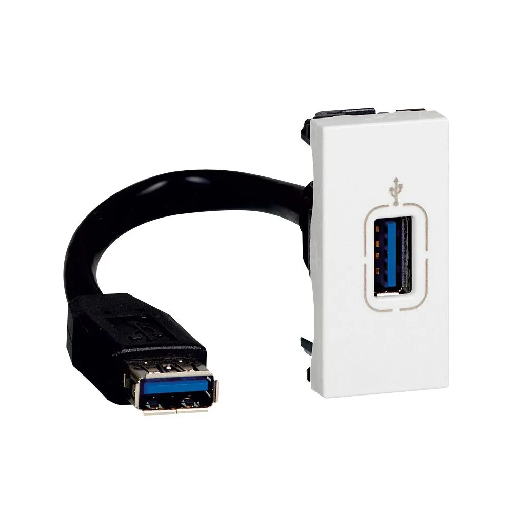 Gniazdo USB 3.0 M45 Białe z Przewodem