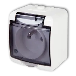 JUNIOR WHITE socket with smoke cover flap