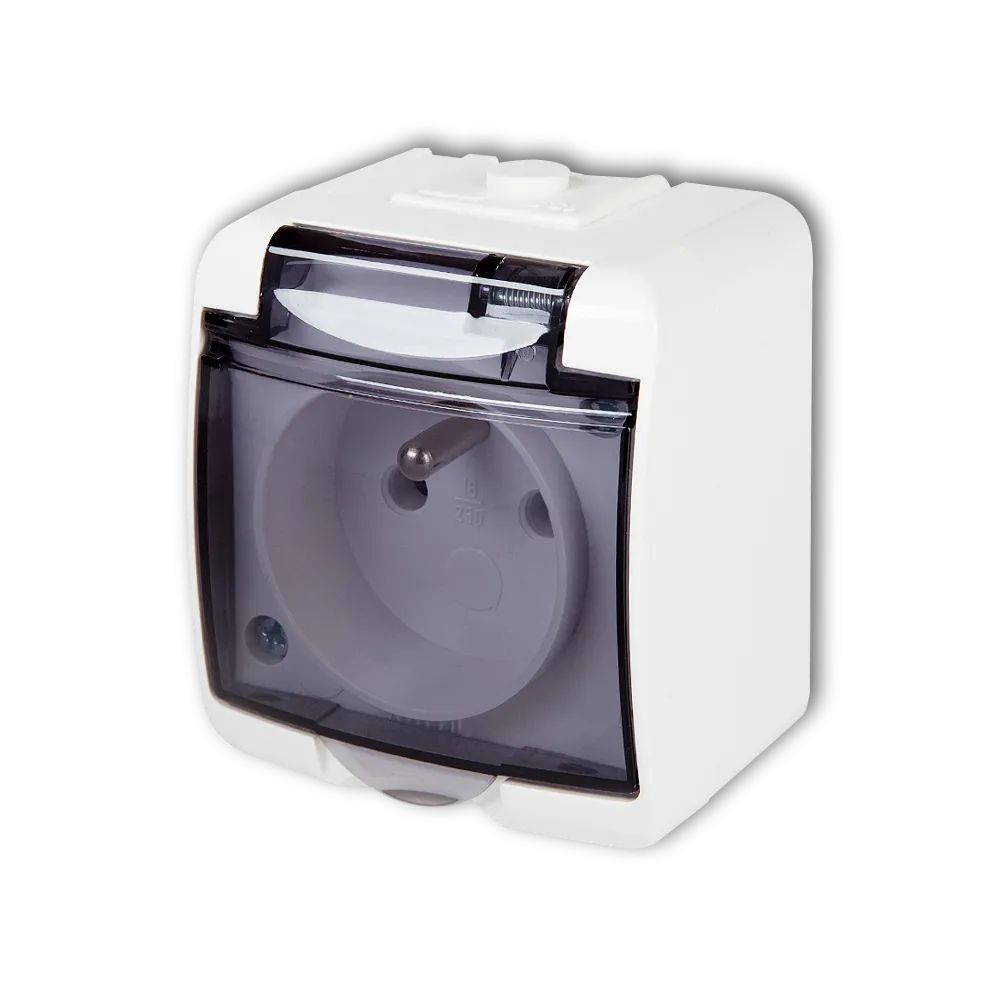 JUNIOR WHITE socket with smoke cover flap