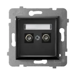 ARIA Black Metallic Module 2x TV Socket