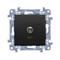 SIMON 10 Module Matte Black TV Socket