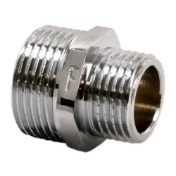 Brass reducing nipple 1/2"x3/8" chrome