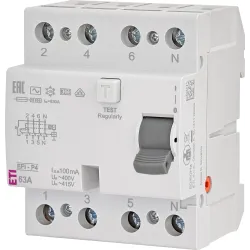 Wyłącznik różnicowy EFI-P4 63A/100MA/AC