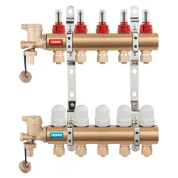 5-way manifold with thermostatic valves