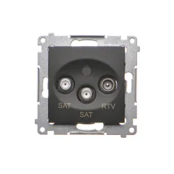 SIMON 54 Module Matte Black RTV Socket-2xSAT
