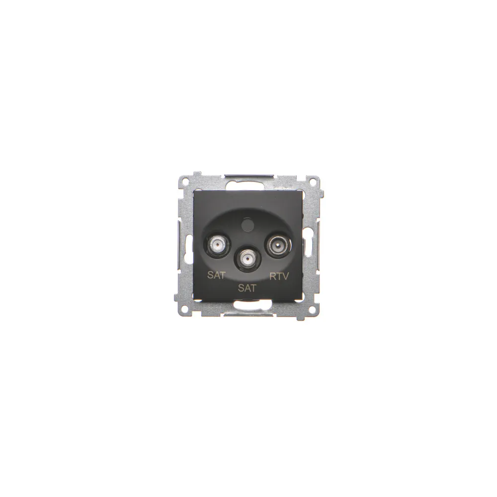 SIMON 54 Module Matte Black RTV Socket-2xSAT
