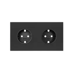 Simon 100 Matte Black 2-Gang Panel