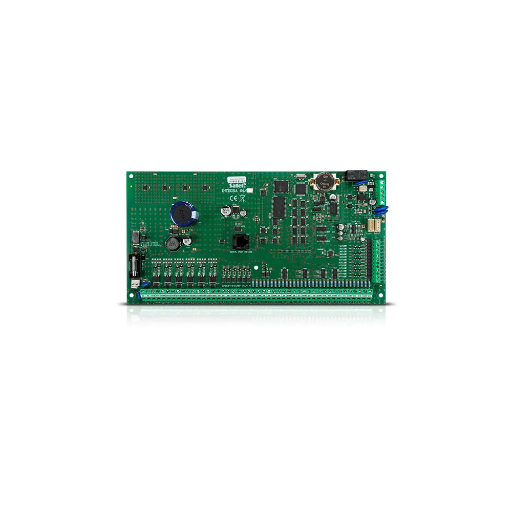 Main board for alarm control panel with 16-64 inputs and outputs