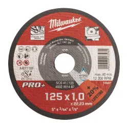 PRO+ flat metal cutting disc 125x1