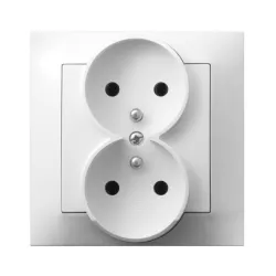 IMPRESJA WHITE 2X SOCKET WITH SWITCH