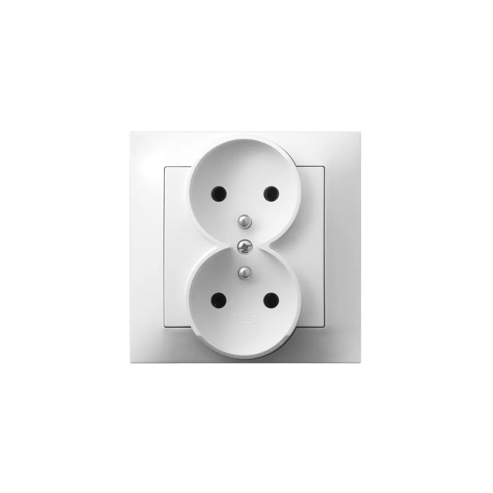 IMPRESJA WHITE 2X SOCKET WITH SWITCH