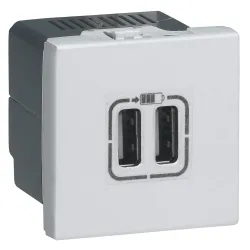 M45 Białe Gniazdo Ładowarka 2M USB