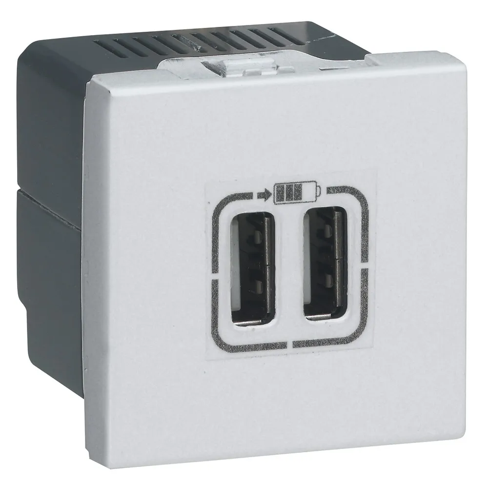 M45 Białe Gniazdo Ładowarka 2M USB