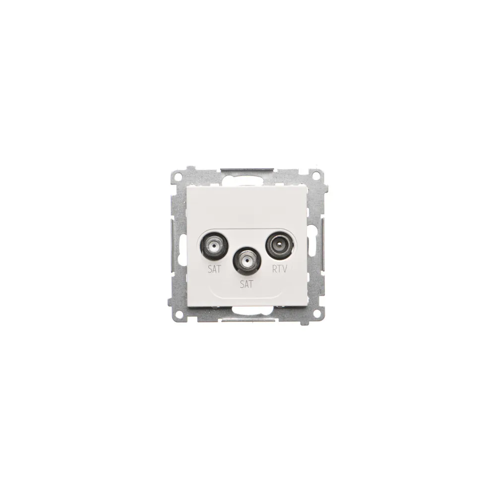 SIMON 55 module matte white socket 2xSAT-RTV