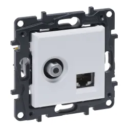 NILOE STEP White Module Multimedia TV Socket
