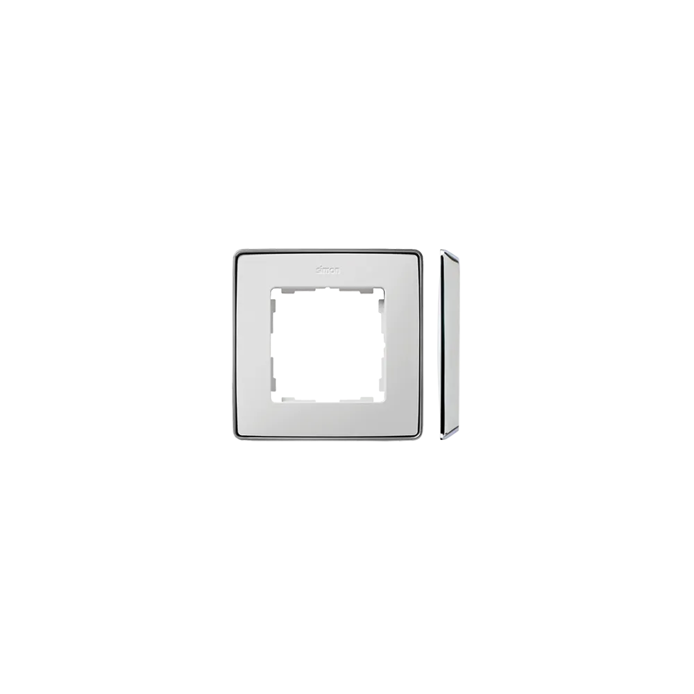 Single-gang frame white chrome 8201610-244