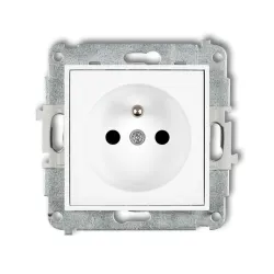 Mini white module 1x TV/FM socket with shutters
