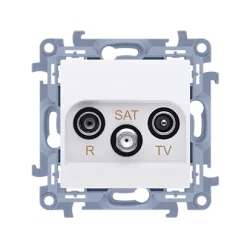 SIMON 10 White Module RTV-SAT Socket 1dB