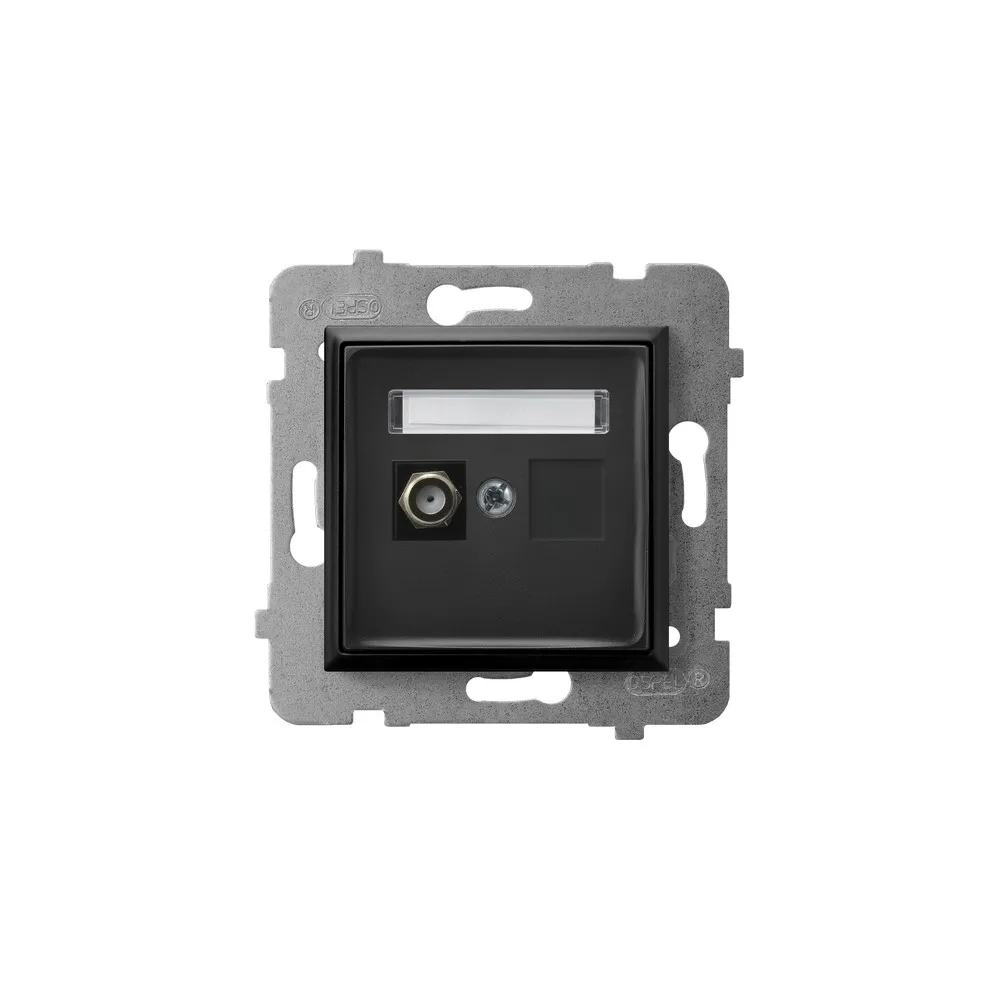 ARIA Black Metallic Module TV Socket Type F