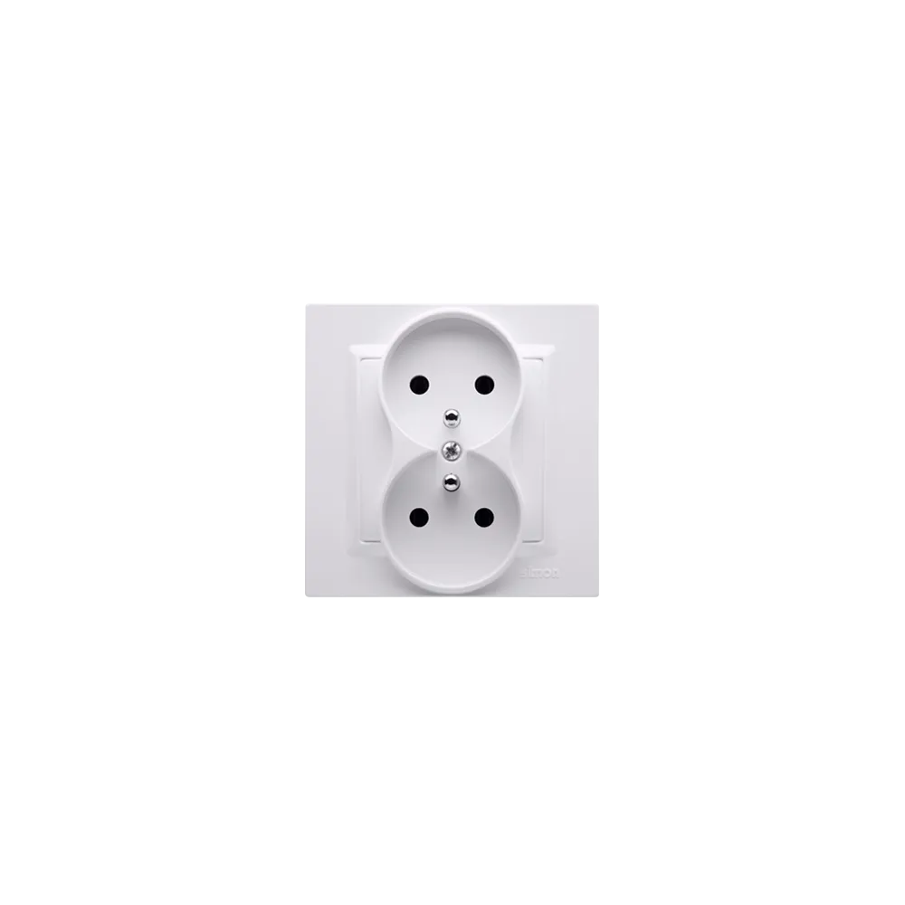 SIMON 10 White Socket with switch 16A 250V
