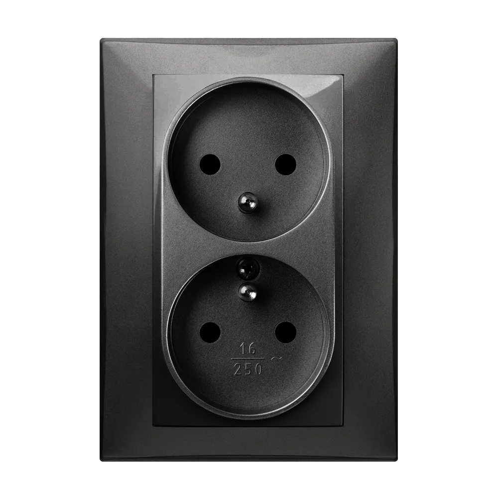 VESTRA black socket with grounding