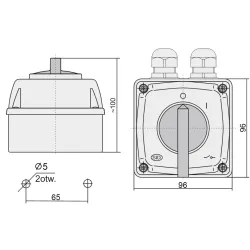 Łuk E16-13 0-1 Łącznik Krzywkowy 16A IP44
