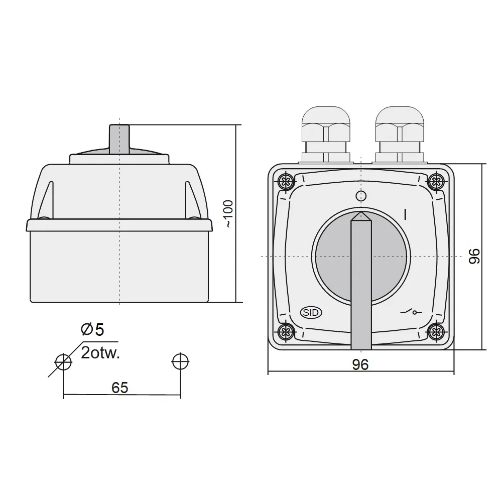 E16-13 0-1 Cam Switch Connector 16A IP44