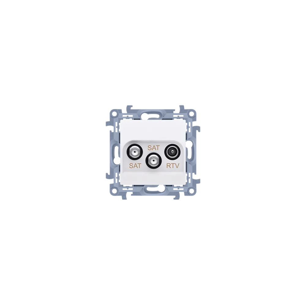 Simon 10 Module White RTV Socket-2xSAT