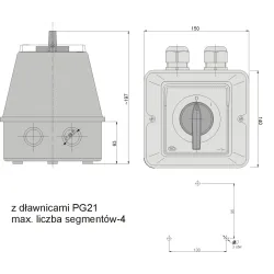 Cam Switch ŁUK 63-13 OB 63A IP44