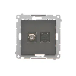 SIMON 55 Matte Black Module TV and Computer Socket