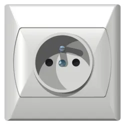 AKCENT WHITE Socket 1X with switch/socket