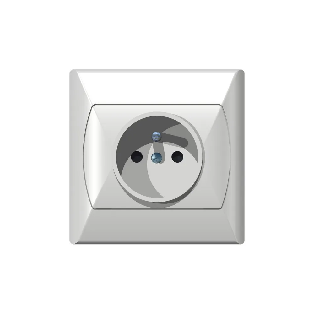 AKCENT WHITE Socket 1X with switch/socket