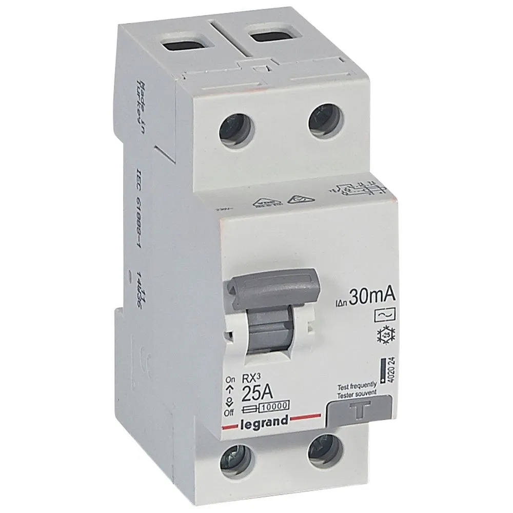 RX3 Residual Current Circuit Breaker 25A 30mA AC