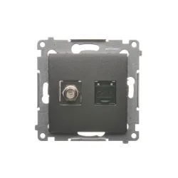 SIMON 54 Anthracite Module TV and Computer Socket