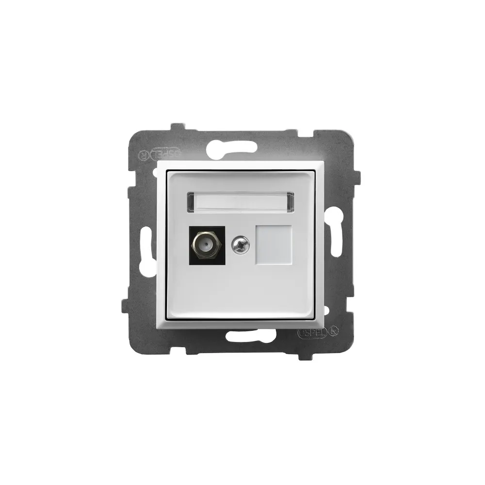 Aria white module TV socket type F - practical antenna socket