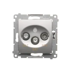 Simon 54 module silver matte RTV socket-2xSAT 1pc - reliable osp