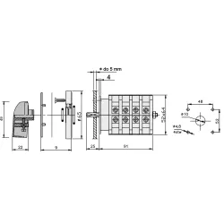 Łuk 25-22 0-T-G łącznik krzywkowy B/O 25A IP65 - niezawodny łączn
