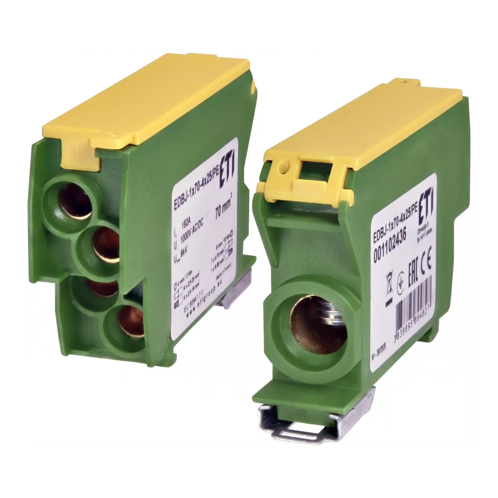 EDBJ-1X70-4X25/PE distribution block 192A yellow-green