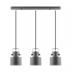 Draco black matte/gold/white - pendant fixture 3x E27 40W metal