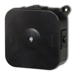 Hermetic installation box 80x80mm black – without connectors