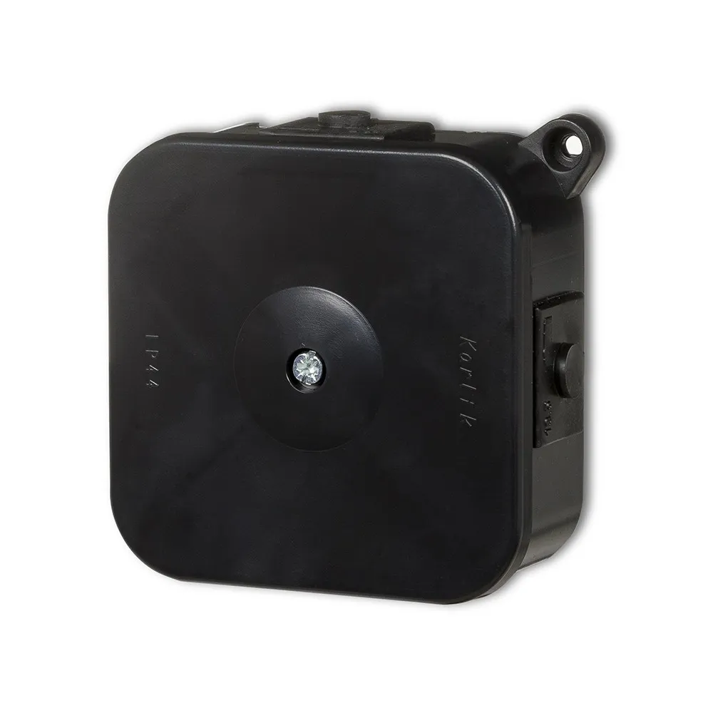 Hermetic installation box 80x80mm black – without connectors