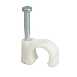 Flop-7/100 round white cable clip with nail YDY 2x1.5