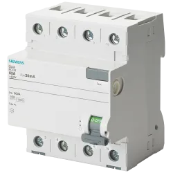 Residual current circuit breaker 5SV4 40A/30mA/AC 4P – reliable protection