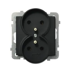SONATA moduł czarny metalik gniazdo 2x Z/U 16A 250V