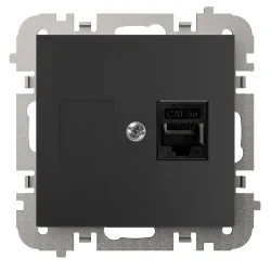 Vestra module black computer socket 1x RJ45 - solid connection