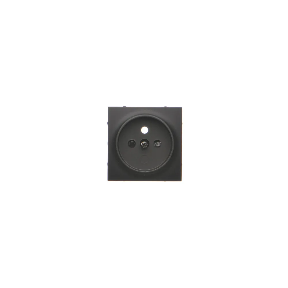 Simon 54 black matte module plate for 1x Z/U sockets with shutters
