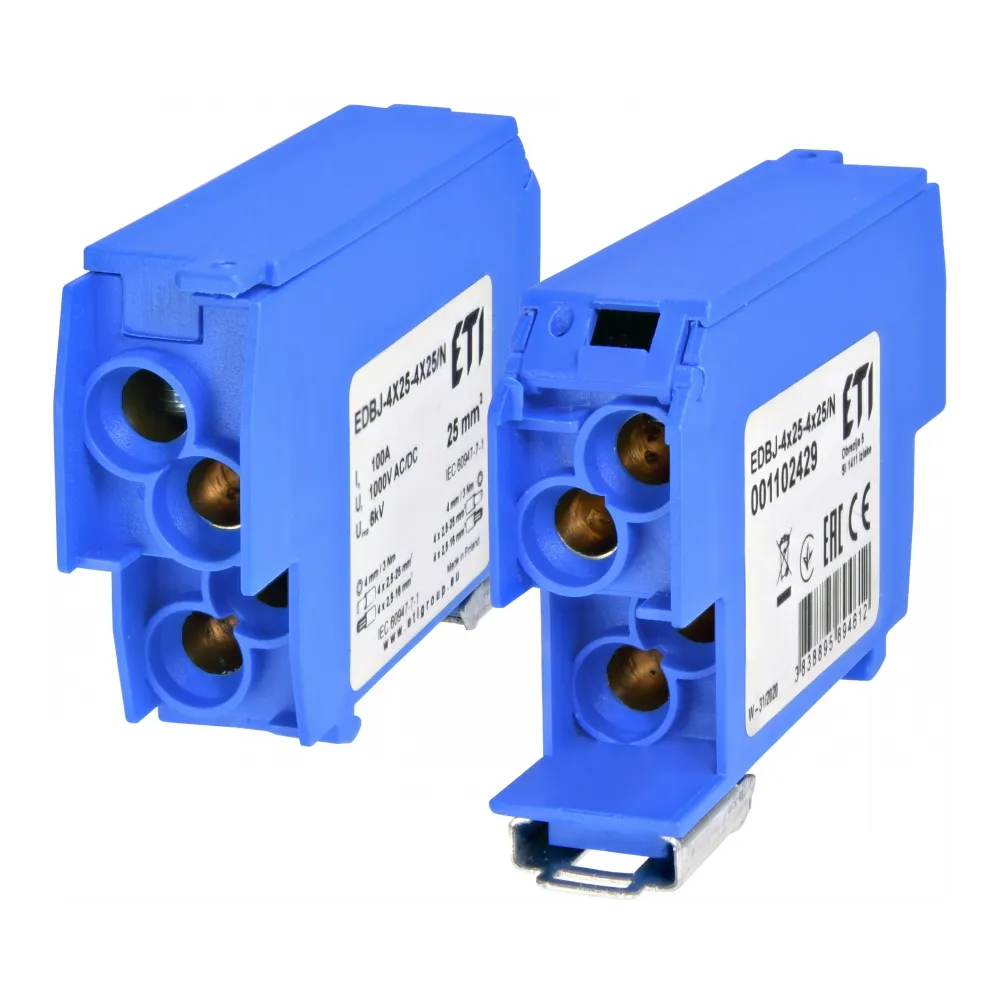 EDBJ-4X25-4X25/N distribution block 100A blue - reliable choice
