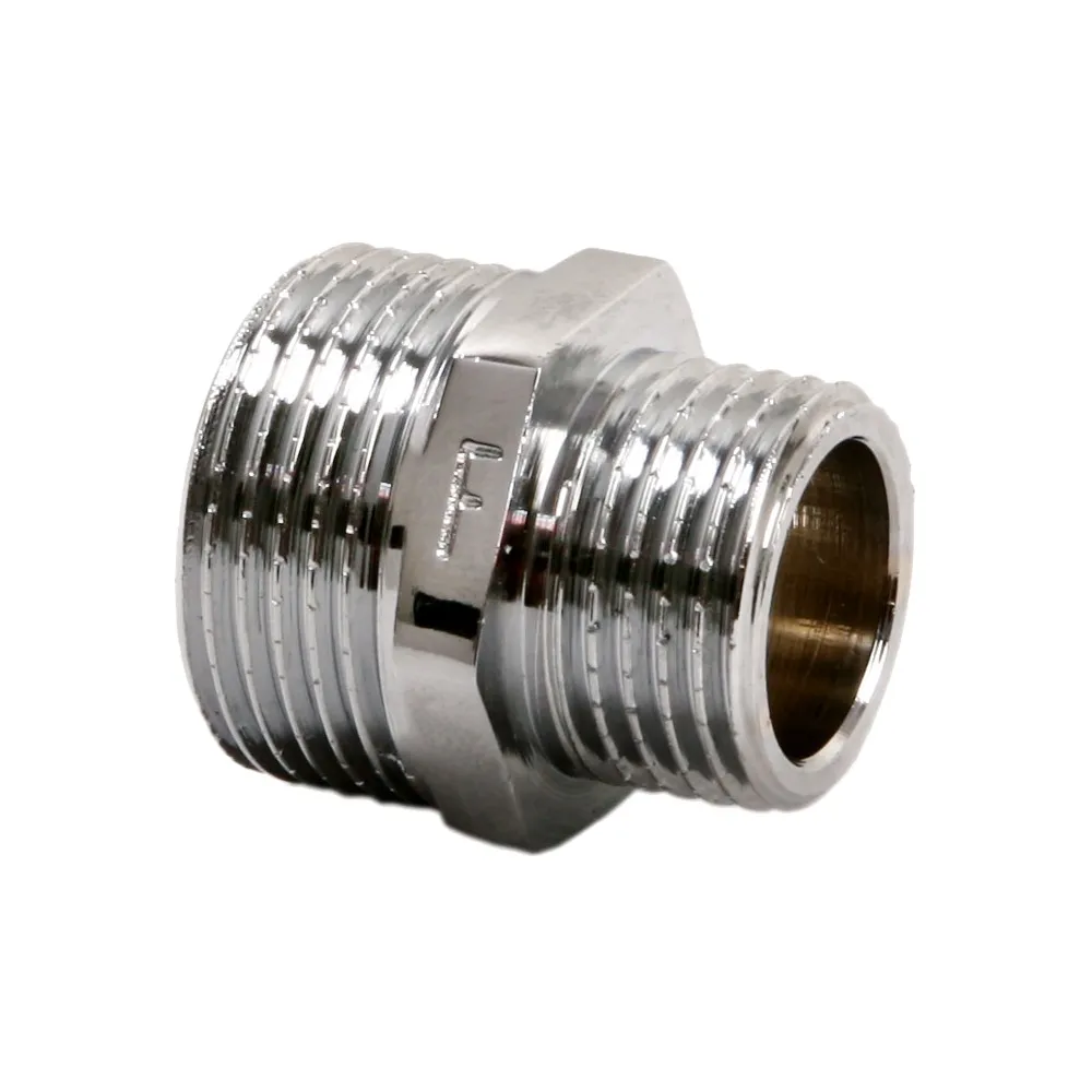 Nypel redukcyjny mosiężny 1/2"x1/4" chrom - trwałe połączenia
